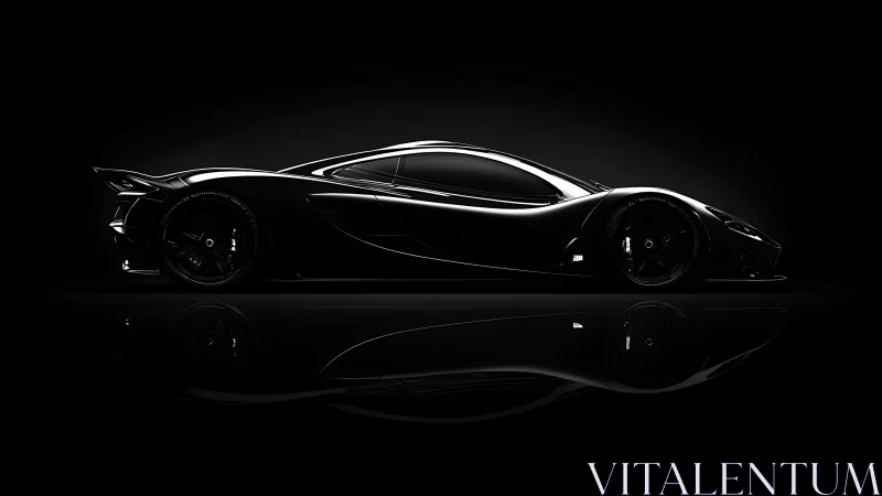 Side-lit hypercar silhouette emphasizes aerodynamic carbon form