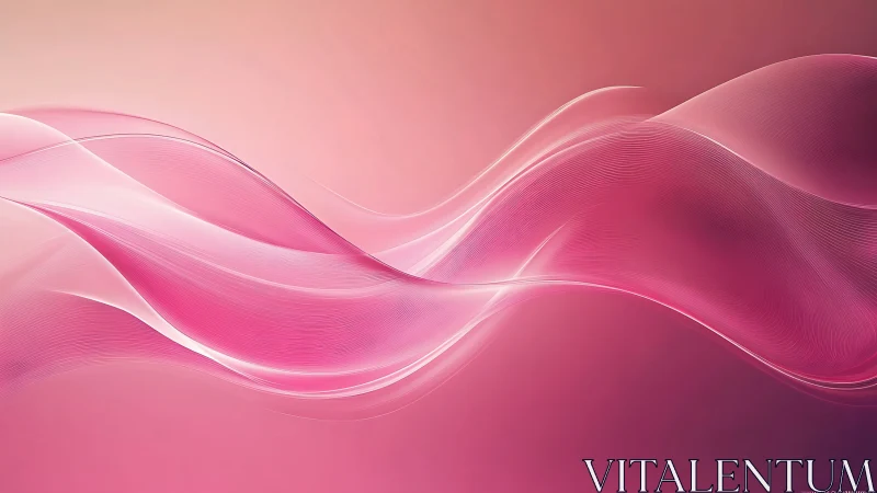 Silken pink soundwaves drift across a luminous horizon.