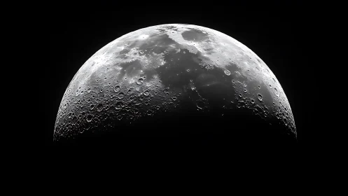 Moonrise of stone and shadow over a velvet-black void.