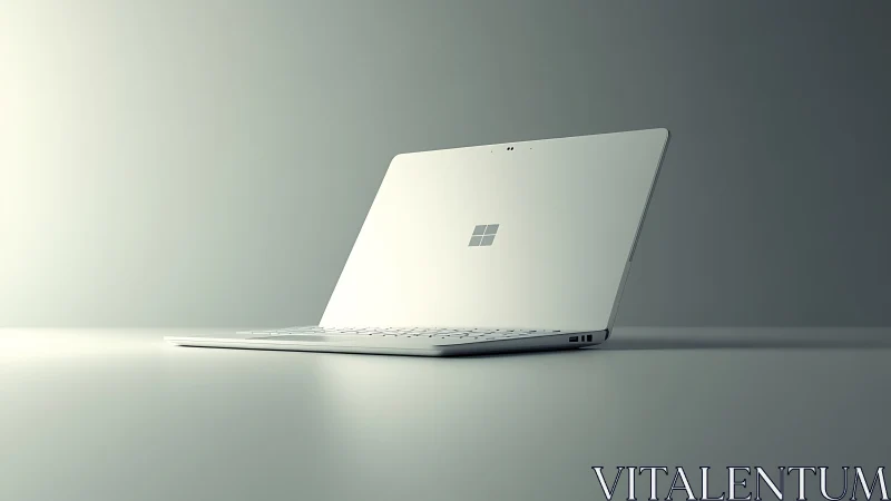 Minimalist silver laptop in controlled studio illumination.