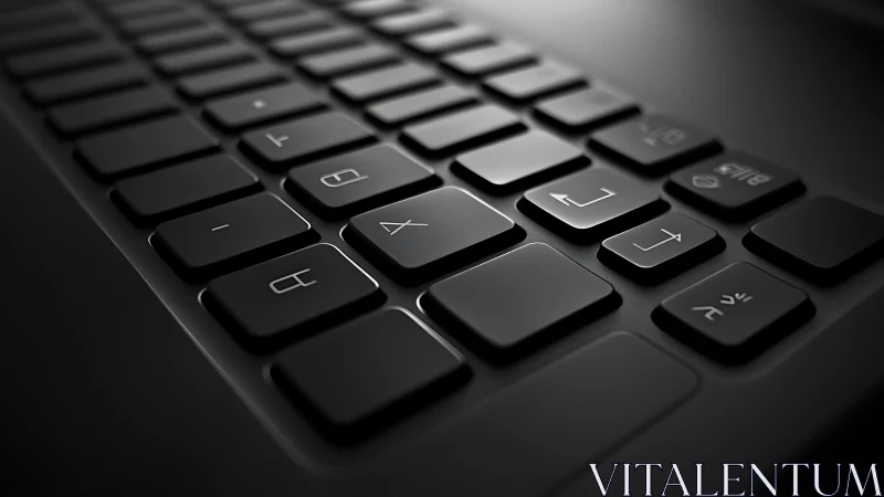 Backlit black keyboard keys form sleek geometric grid.