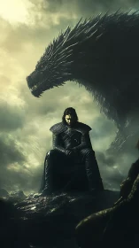 Storm-lit dragon guardian and quiet throne-side warrior.