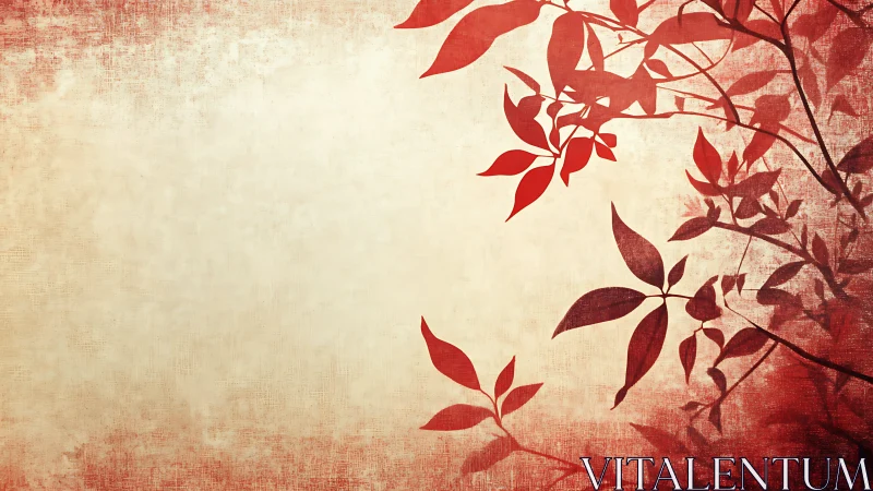 Scarlet leaf silhouettes framing a whispering quiet sky.