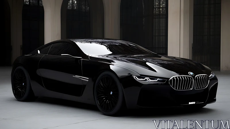 Midnight coupe prowls the gallery like liquid black chrome