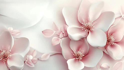 Hybrid Magnolia Florets with Gradient Petals and Stamen Detail