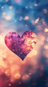 Heart shape rendered with particle effects and gradient lighting