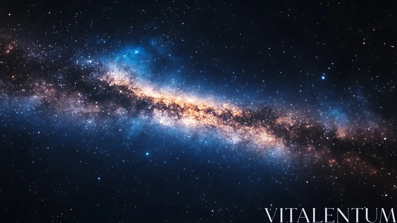 Central galactic band with dense stellar field in space.