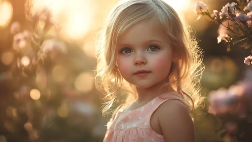 Golden Hour Innocence: A Child's Portrait in Warm Light.