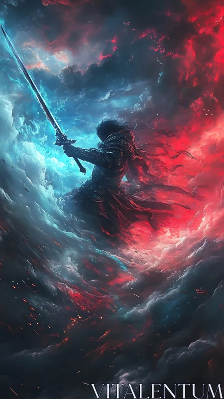 Storm-wreathed duel carves neon fissures through night sky