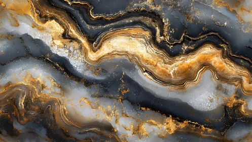 Luxurious Abstract Marble Texture with Gold Veins in Modern Art.