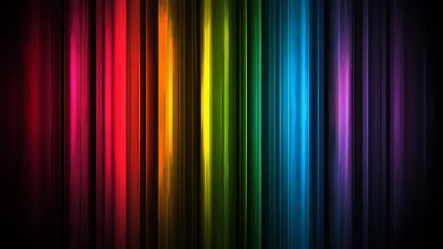 Neon Rainfall Of Rainbow Columns In A Velvet Nightframe.