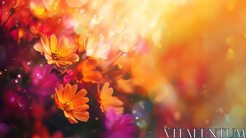 Chromatic Floral Soft Focus: Warm Bokeh Composition.