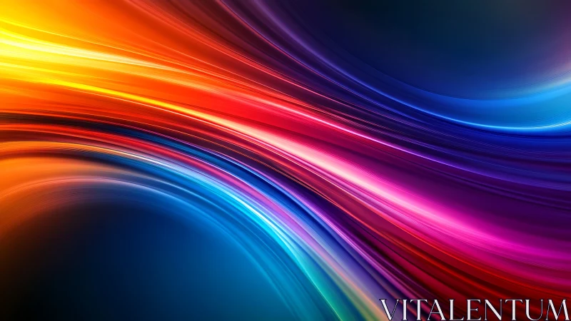 Sweeping neon light trails flow across a deep cosmic gradient.