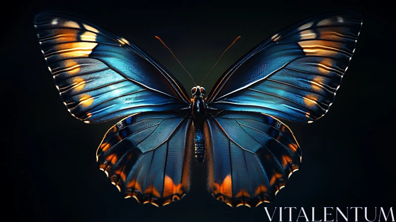 Butterfly specimen displayed with symmetrical wings extended