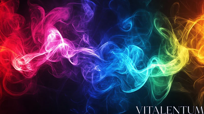 Prismatic Smoke Rivers Colliding in Neon Midnight Space.