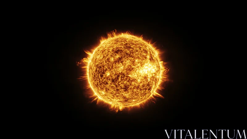 Blazing solar sphere erupting with vivid plasma flares.