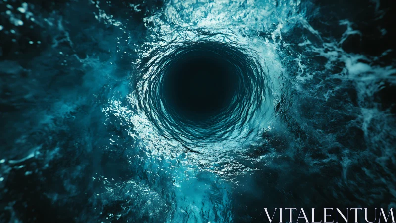 Mystic ocean whirlpool pulling you toward a quiet blue unknown.