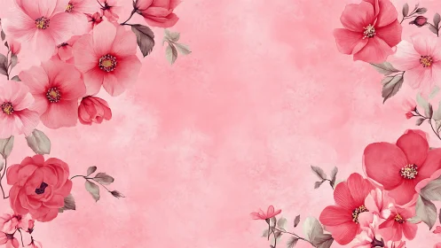 Pink Blossoms Dance Across Soft Canvas Dream