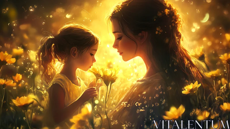 Golden dusk stitches a quiet vow between mother and child