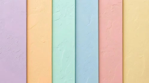 Vertical pastel plaster panels form evenly spaced textured bands