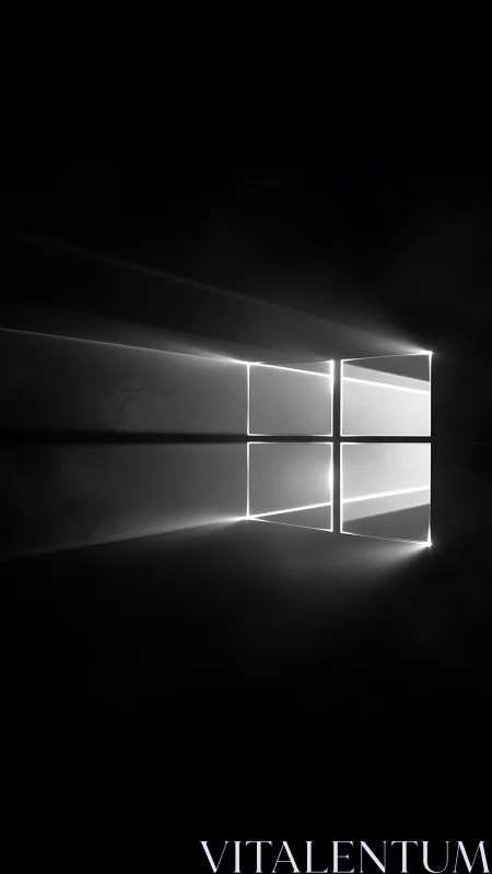 Luminous window grid carving silver paths through shadowed void.