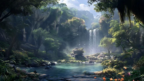 Cascading Eden: Where Ancient Stone Breathes Living Waterfalls