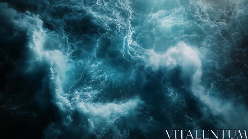 Ocean vortex swirls with luminous, turbulent blue energy.