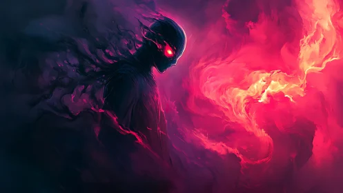 Shadowflame wanderer meeting a storm of living light.