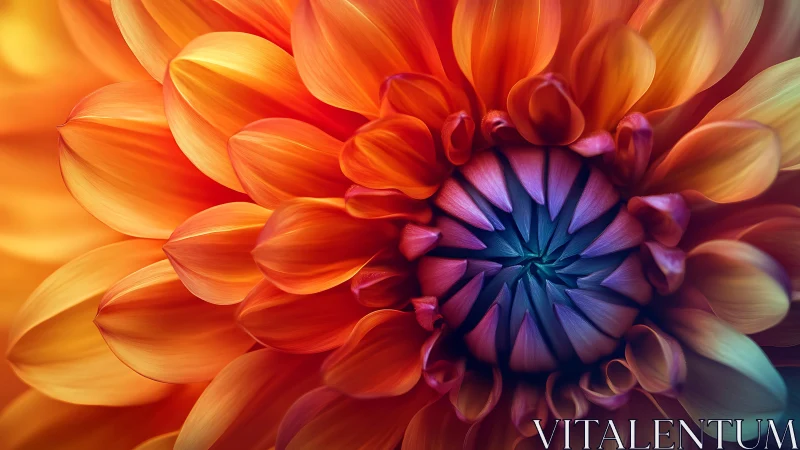 Radiant Dahlia's Glowing Petals Dance in Warm Amber Light