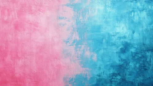 Pink and blue textured wall split into two bold fields.