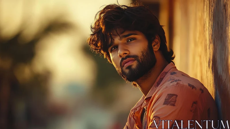 Warm backlit portrait uses shallow depth of field and golden hour