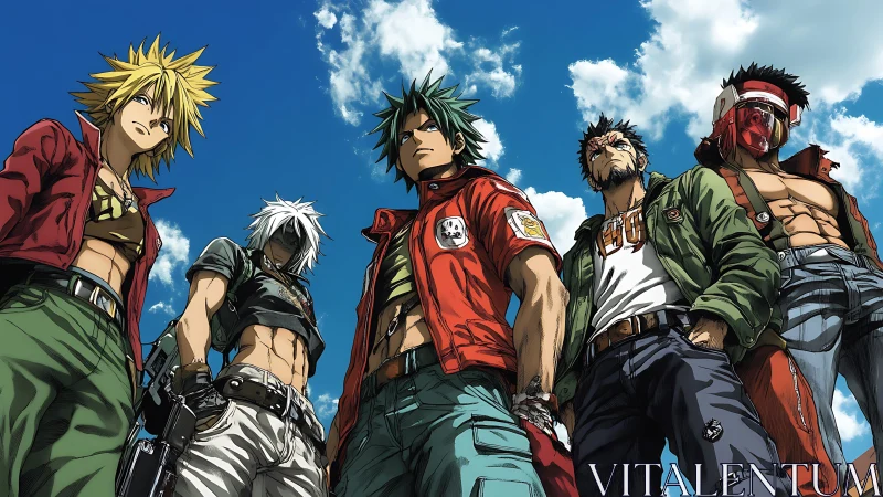 Skyline street rebels in cropped armor and bruised sunshine.