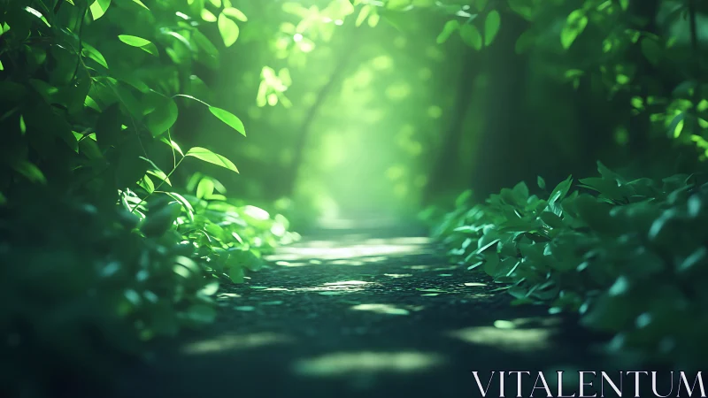 Luminescent Forest Passage Through Emerald Sanctuary.