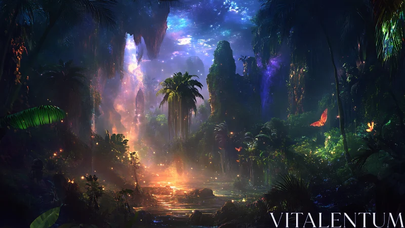Bioluminescent Jungle Temple: A Mystical Fantasy Realm