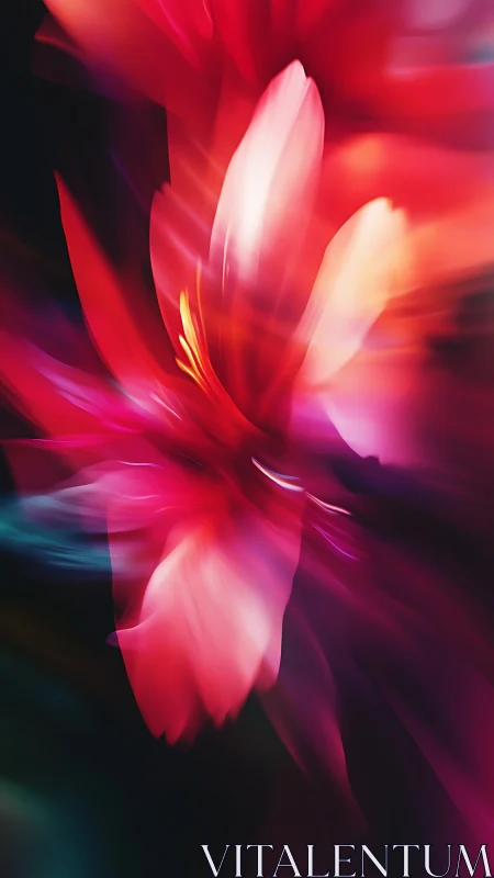 Luminous Crimson Bloom Abstraction.
