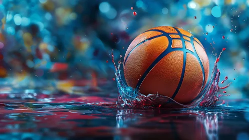 Basketball cannonballs into neon water and crowns itself champion