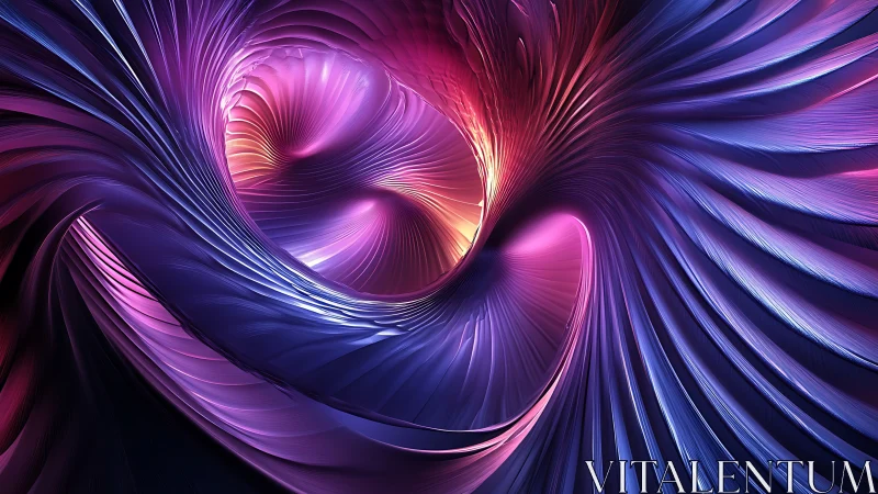 Swirling cosmic ribbons glow in radiant pink, purple and blue light