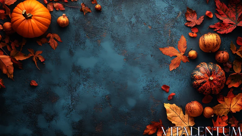 Pumpkins and copper leaves quietly choreograph an autumn frame