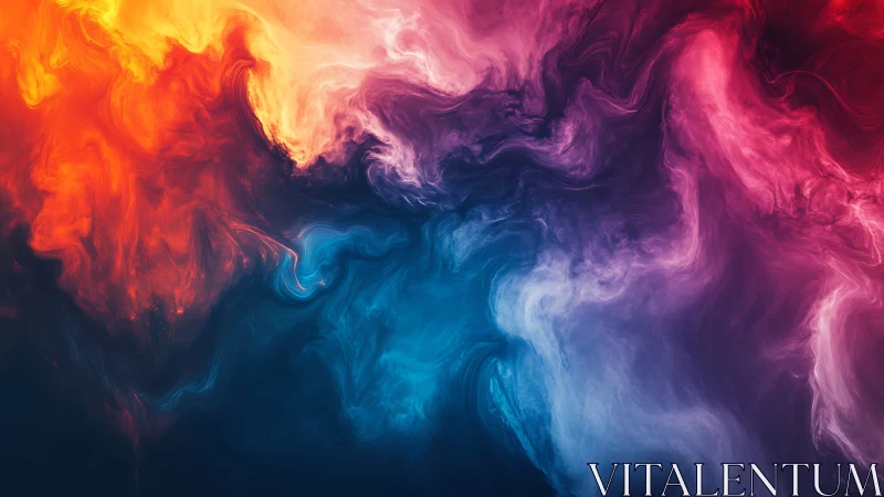 Vivid swirling abstract clouds in red, blue and purple tones.