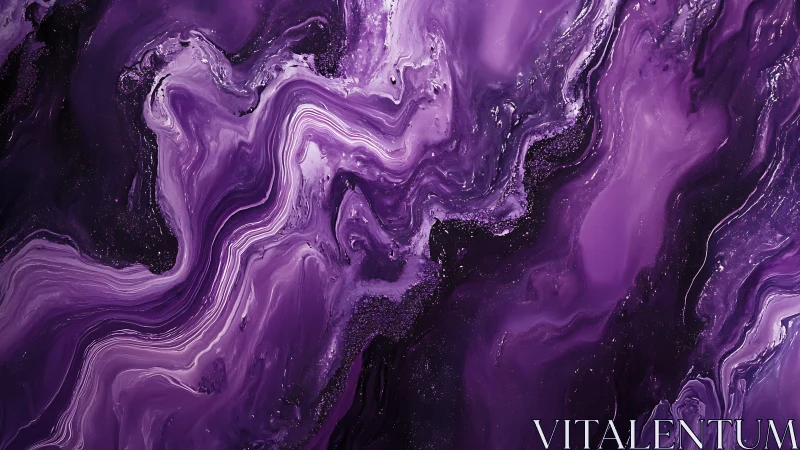 Violet fluid abstract with marbled swirls and depth gradients.