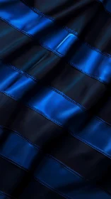 Folded metallic blue ribbon stripes in diagonal pattern.