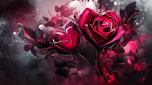 Volumetric Rose Composite with Dynamic Particle Dispersal and Radial Light Emission