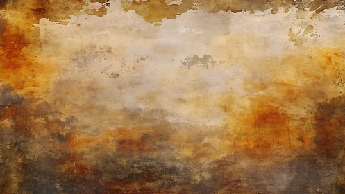 Rust kissed horizon on weathered parchment skyscape.