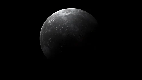 Lunar terminator arc reveals cratered regolith under grazing light