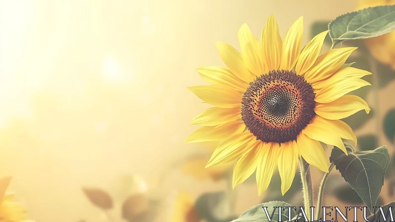 Macro sunflower head with soft-focus bokeh and warm backlight.