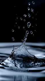 Liquid crown leaps upward and freezes in midnight silence