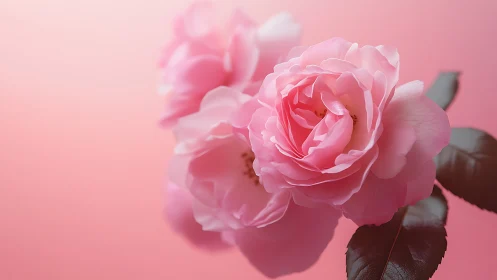 Pink Garden Roses on Soft Background.