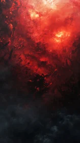 Inferno Nebula: Cosmic Fire Cloud Explosion Concept