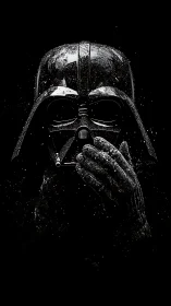 Dark armored respirator mask with granular particle erosion