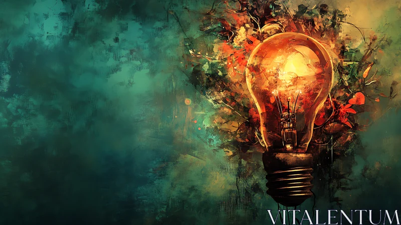 Glowing glass bulb blooms with colorful, dreamlike energy